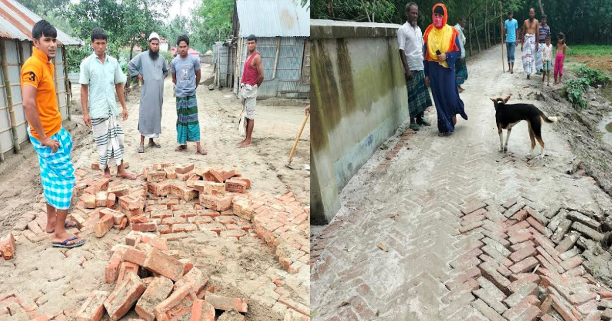 নীলফামারীতে সড়ক নির্মাণে অনিয়মের অভিযোগ