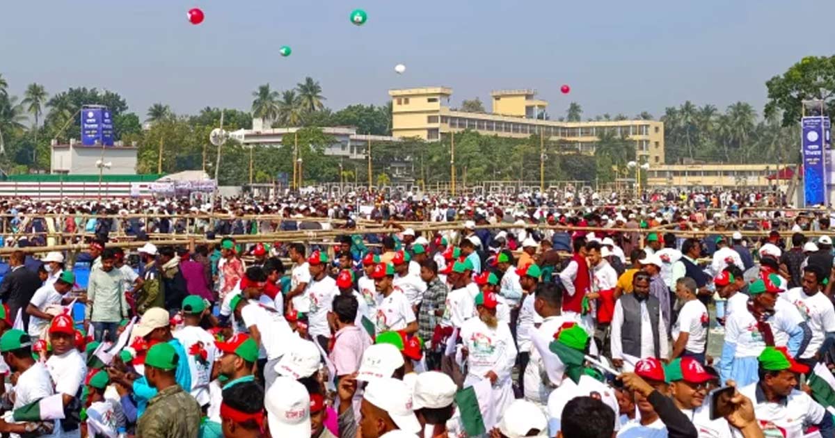 যশোরে প্রধানমন্ত্রীর জনসভায় মানুষের ঢল