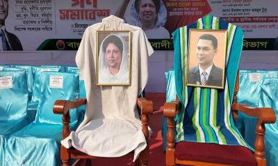 সমাবেশ মঞ্চে খালেদা-তারেকের জন্য রাখা হয়েছে চেয়ার