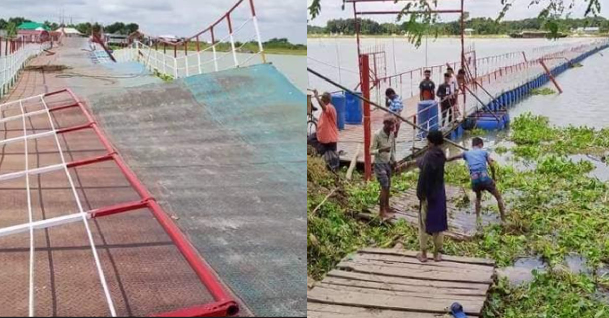 ঘূর্ণিঝড়ে ভেঙে তছনছ সেই ভাসমান সেতু, চলাচল বন্ধ