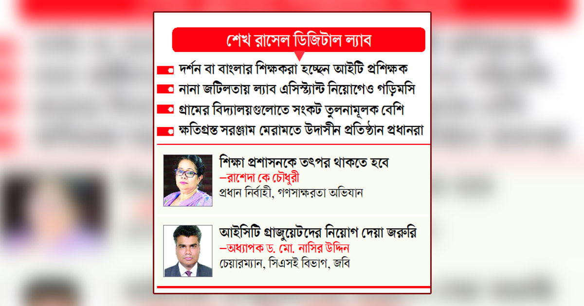 কিছু শিক্ষাপ্রতিষ্ঠানে ল্যাব থাকলেও প্রশিক্ষক সংকট