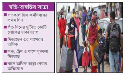 ঢাকা ফিরছেন কর্মজীবীরা