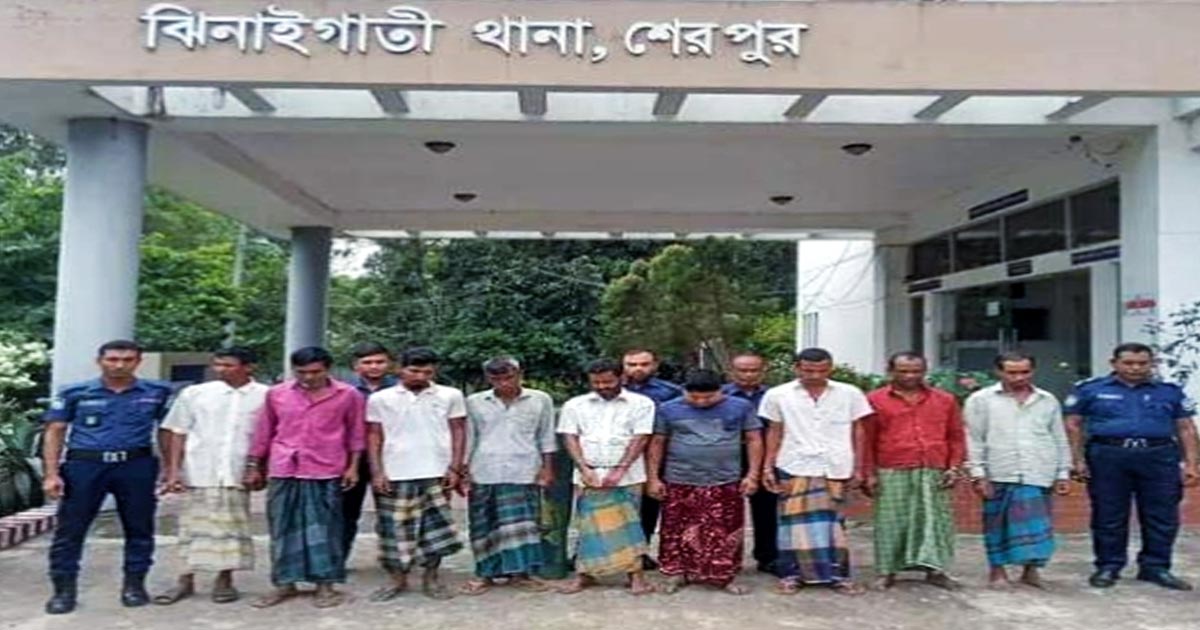 ঝিনাইগাতীতে পুলিশের অভিযানে ৯ জুয়াড়ি গ্রেপ্তার