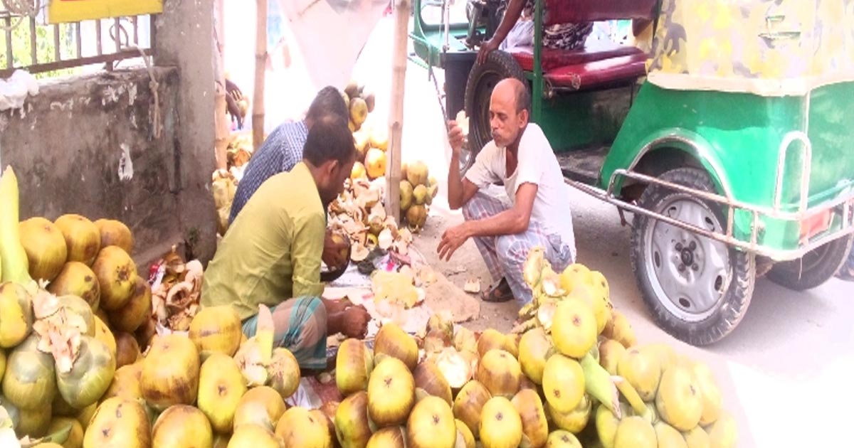 গৌরীপুরে গরমে তালের শাঁস বিক্রির ধুম পড়েছে