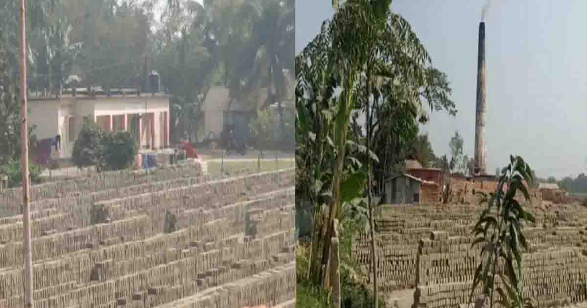 সিস্টেম করেই চলছে গৌরীপুরে স্কুলের পাশে ইটভাটা 