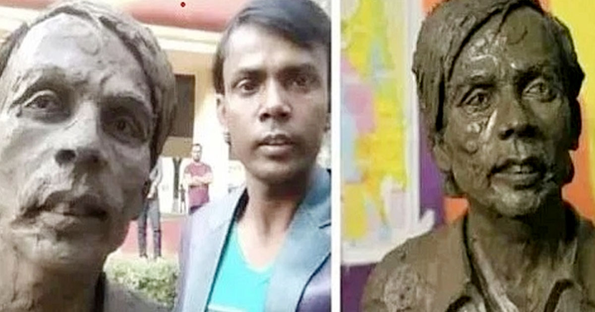 ৪০ হাজার টাকা খরচ করে হিরো আলমের ভাস্কর্য বানালেন ঢাবি শিক্ষার্থী