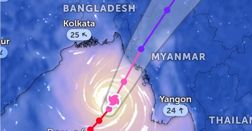 সুপার সাইক্লোনে পরিণত হয়েছে ঘূর্ণিঝড় ‘মোখা’