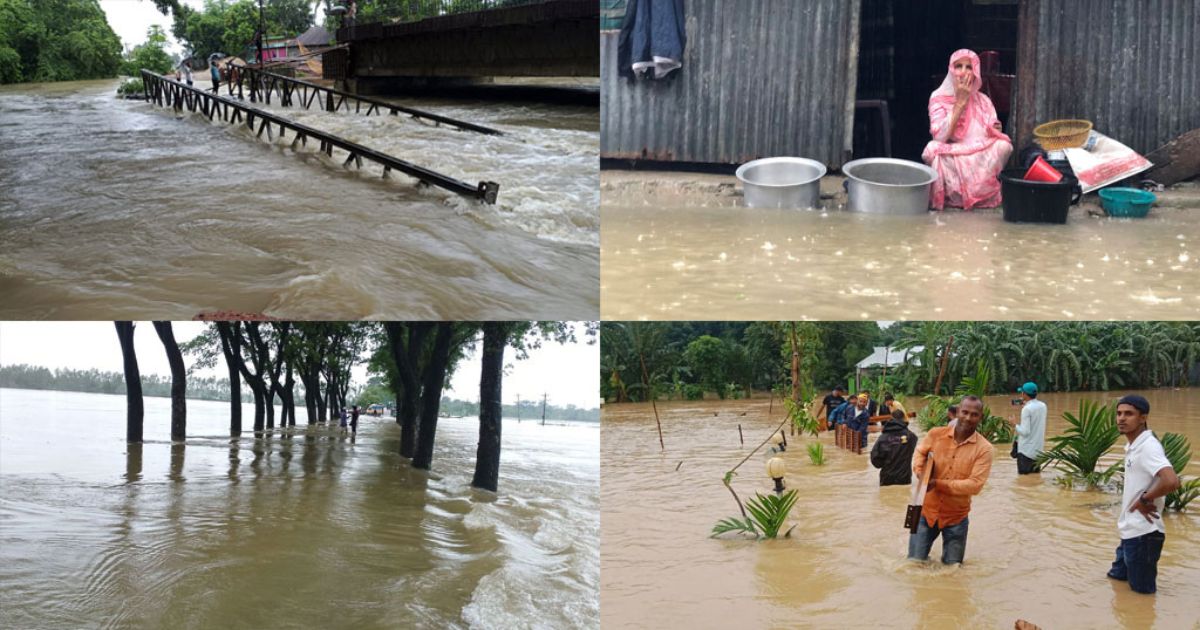 ভয়াবহ বন্যায় বিপর্যস্ত ৯ জেলা