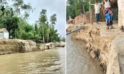 ভূঞাপুরে বাড়ছে যমুনার পানি, বন্যা ও ভাঙন আতঙ্কে চরবাসী