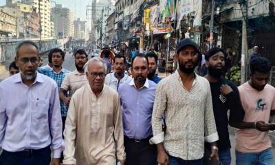 হরতালের সমর্থনে রিজভীর নেতৃত্বে মিছিল