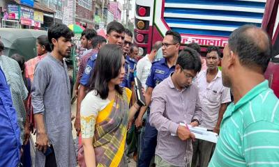 মধুপুরে বাসে অতিরিক্ত ভাড়া আদায়ের অভিযোগে জরিমানা