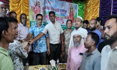 মাটিরাঙ্গায় পূজামণ্ডপে উপজেলা বিএনপির শুভেচ্ছা