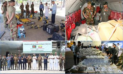 খাদ্য-চিকিৎসা সহায়তা নিয়ে মিয়ানমার গেল সশস্ত্র বাহিনী