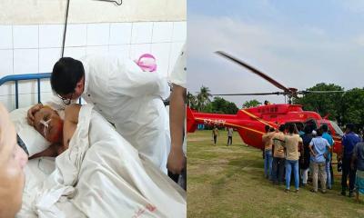 জীবননগরে চেয়ারম্যানের উপর হামলা, হেলিকপ্টারে নেয়া হলো ঢাকায়