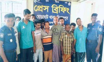 ঘোড়াঘাটে মাদক মামলায় গ্রেপ্তার ১০