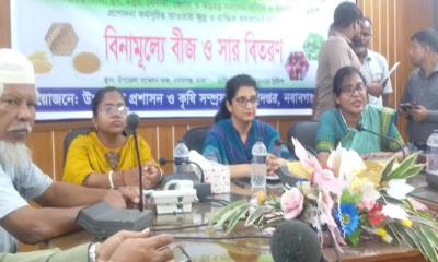 নবাবগঞ্জে কৃষকদের মাঝে সার-বীজ বিতরণ