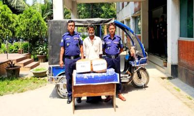 ফুলবাড়ীতে ১০ কেজি গাঁজাসহ অটোচালক গ্রেপ্তার