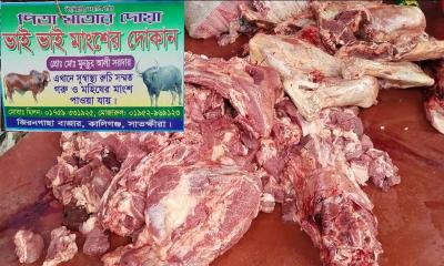 কালিগঞ্জে অসুস্থ গরুর ১৬০ কেজি মাংস জব্দ