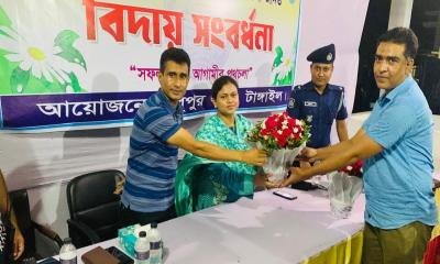 মধুপুর থানার দুই পুলিশ অফিসারের বিদায় সংবর্ধনা