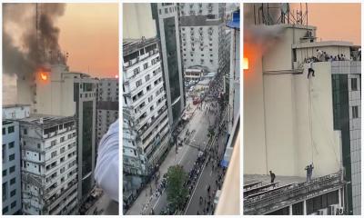 খাজা টাওয়ারে আগুন: নিয়ন্ত্রণে যোগ দিয়েছে সেনা, নৌ ও বিমান বাহিনী