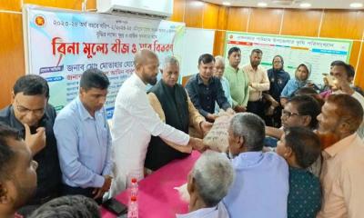 পাটগ্রামে বিনামূল্যে বীজ ও সার বিতরণ