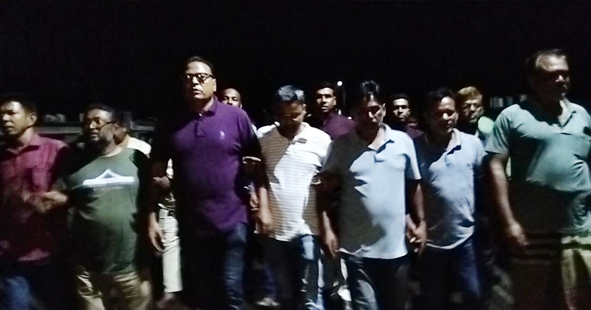 পাবনায়  বিএনপি নেতার ওপর হামলার প্রতিবাদে বিক্ষোভ মিছিল