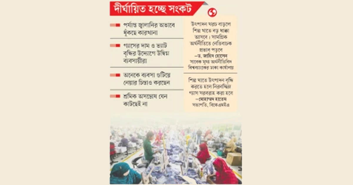 শিল্প খাতে বাড়ছে উদ্বেগ