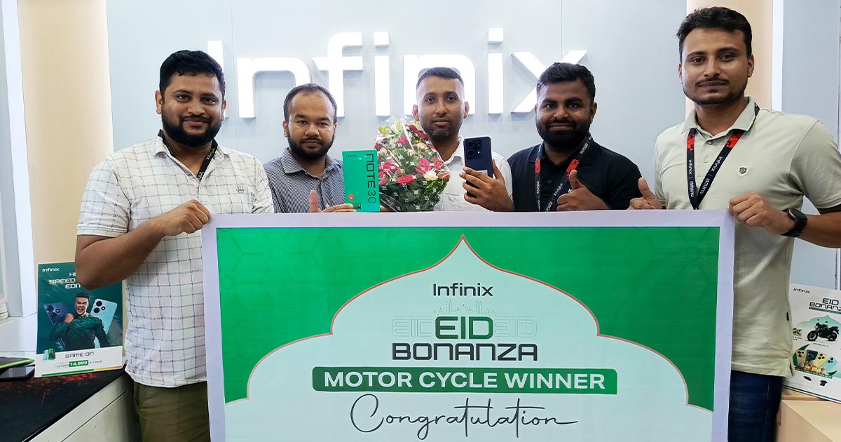 ইনফিনিক্স স্মার্টফোন কিনে বাইক জিতলেন গাজীপুরের রাসেল