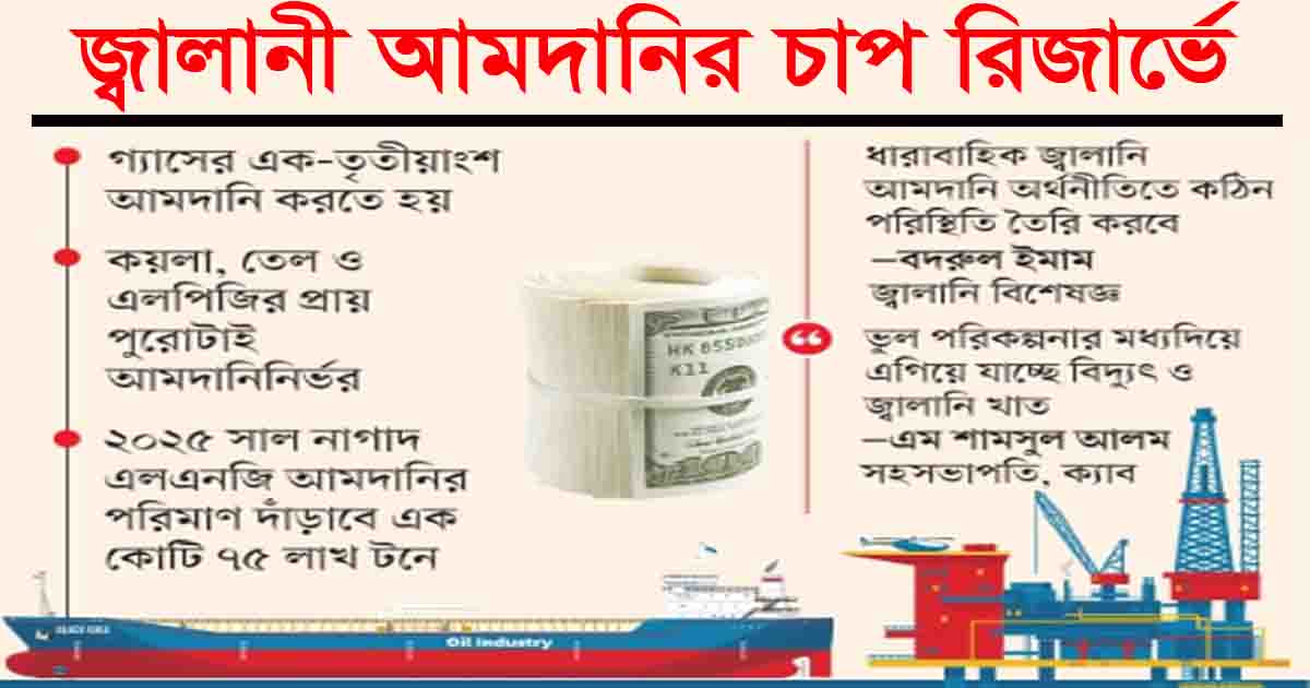 জ্বালানি আমদানির চাপ রিজার্ভে