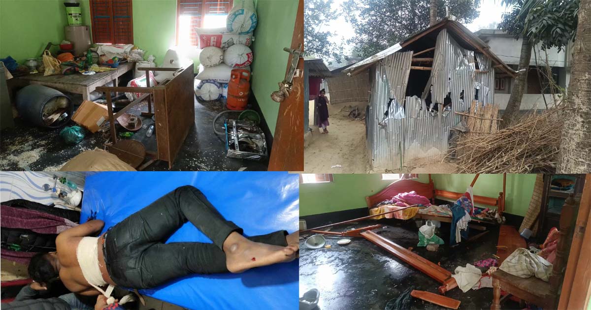 অর্ধশতাধিক বাড়িঘরে হামলা-ভাংচুর ও লুটপাট: আহত ১৬