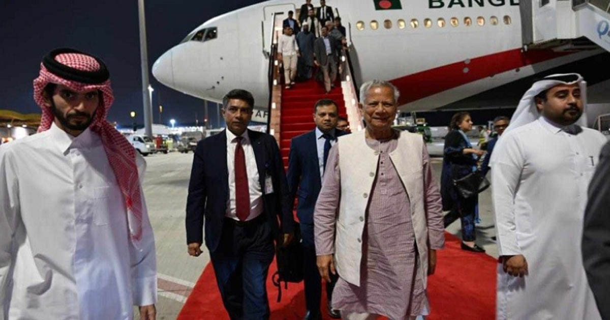 কাতারে ড. ইউনূসকে লাল গালিচা সংবর্ধনা