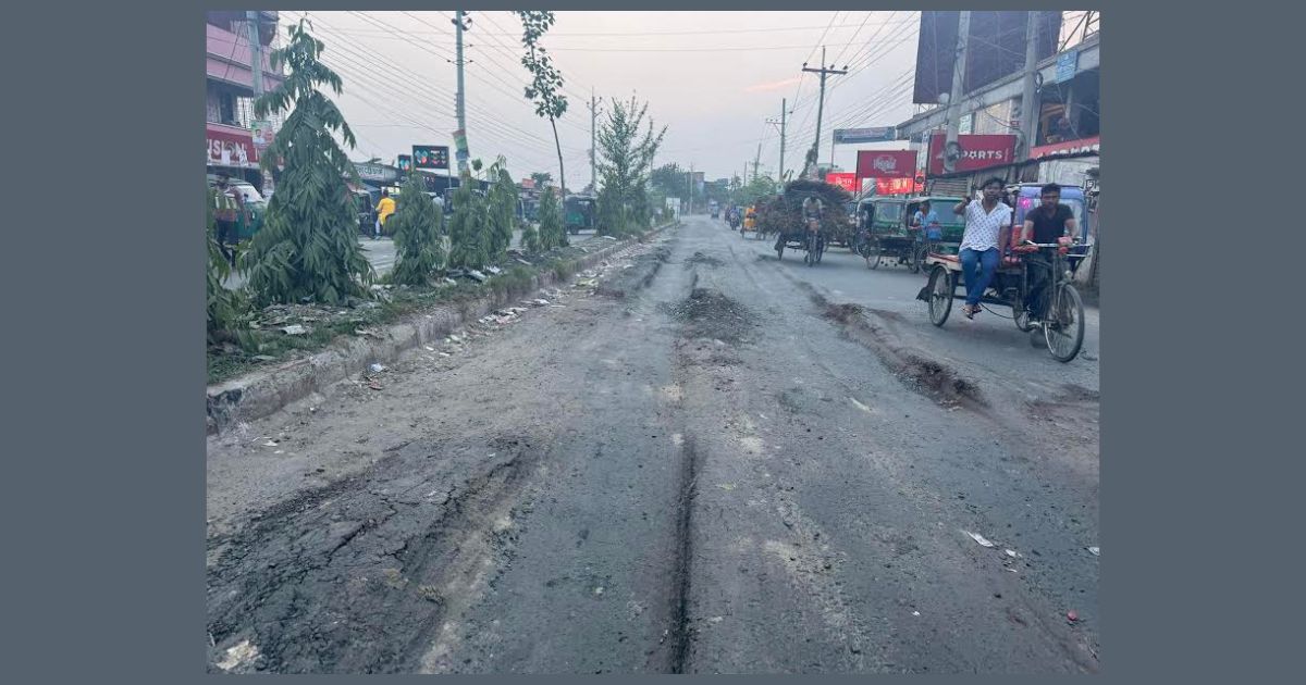 কুষ্টিয়া-রাজবাড়ী সড়কের বেহাল দশা, ঝুঁকি নিয়ে চলছে যানবাহন