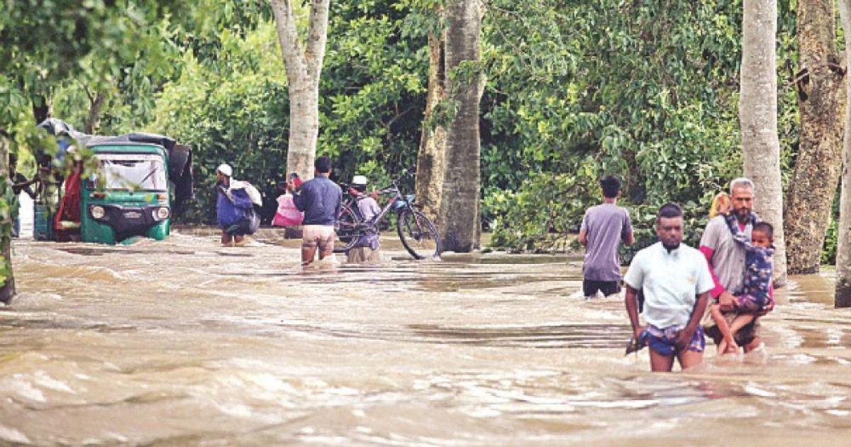 সিলেটে ভয়াবহ বন্যা: ৭ উপজেলায় ৫ লাখ ৩৩ হাজার মানুষ প্লাবিত