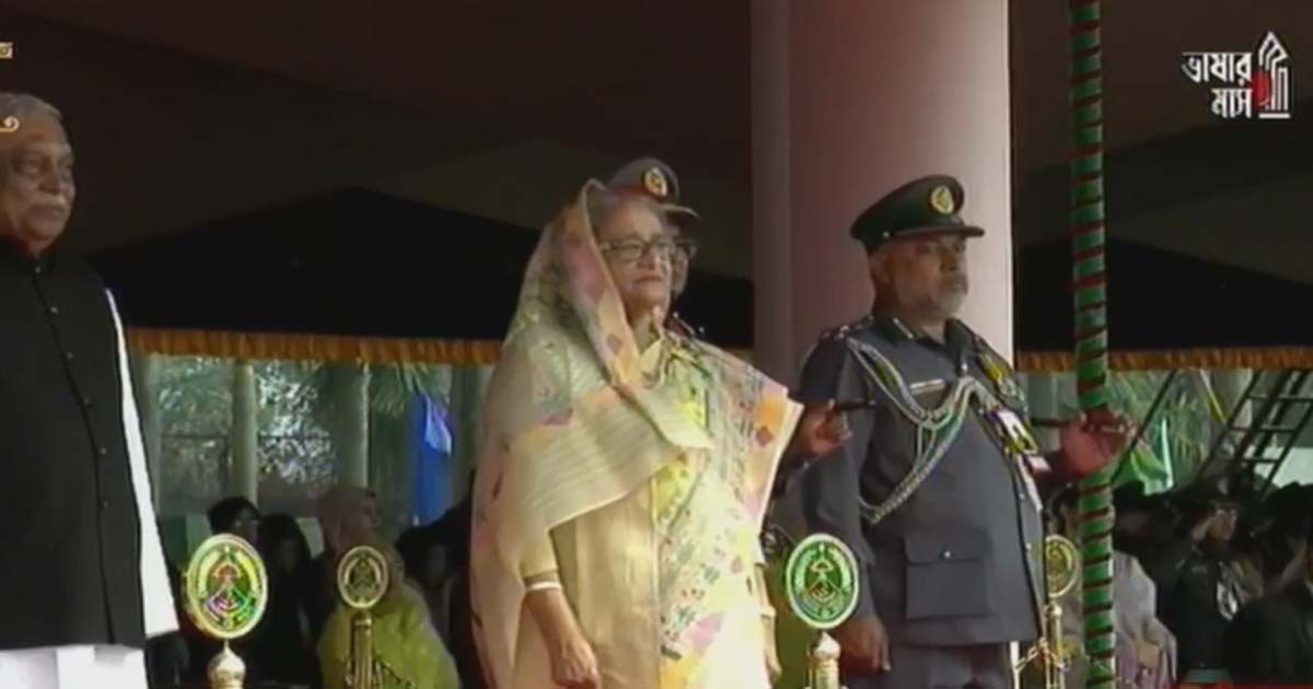 আনসার সমাবেশে যোগ দিলেন প্রধানমন্ত্রী