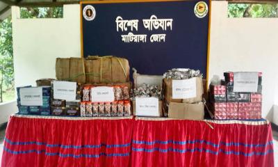 মাটিরাঙ্গা জোনের অভিযানে ৮ লক্ষাধিক টাকার ভারতীয় প্রসাধনী জব্দ