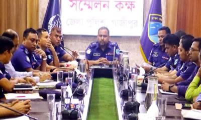 গাজীপুরে শারদীয় দুর্গাপূজা উপলক্ষে আইনশৃঙ্খলা সংক্রান্ত মতবিনিময় সভা
