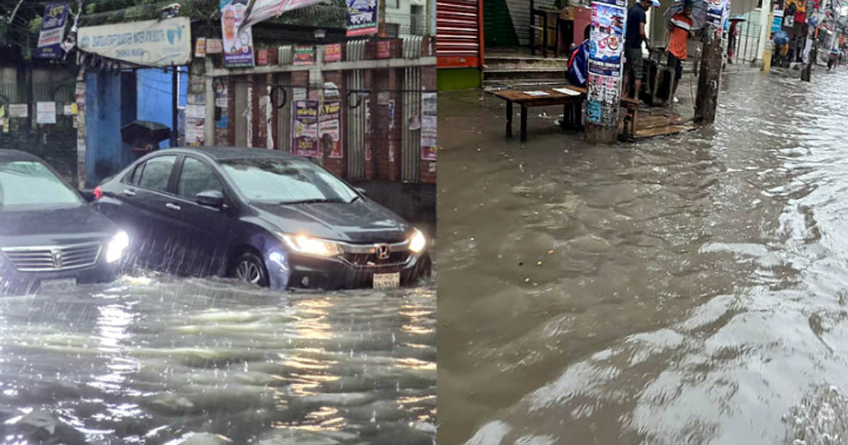 রাত থেকে বৃষ্টি, ঢাকার বিভিন্ন এলাকায় জলাবদ্ধতা