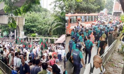 শিক্ষকদের সচিবালয় অভিমুখী যাত্রা ঠেকাতে আইনশৃঙ্খলা বাহিনী প্রস্তুতি