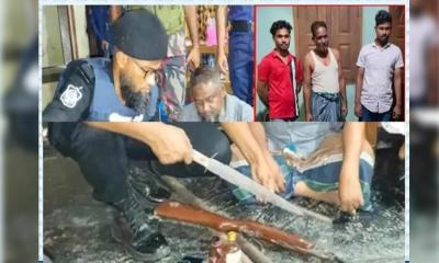 সিলেটে পাথর ব্যবসায়ীর ঘরে মিললো অস্ত্র ও ভারতীয় মদ