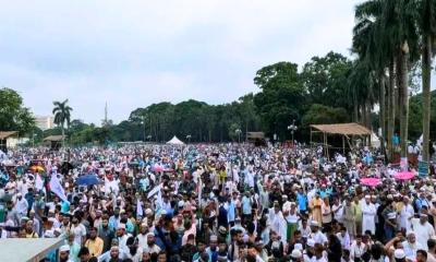 জামায়াতের সমাবেশ শুরুর আগেই কানায় কানায় পূর্ণ সোহরাওয়ার্দী উদ্যান