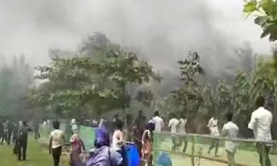 উত্তরায় প্রশিক্ষণ বিমান বিধ্বস্ত