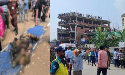 উত্তরায় বিমান বিধ্বস্ত: পাইলট নিহত, শিক্ষার্থীসহ হতাহত অনেক
