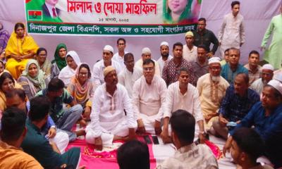 বেগম খালেদা জিয়ার ৮১তম জন্মবার্ষিকী উপলক্ষে দিনাজপুরে দোয়া মাহফিল
