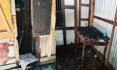 মেহেন্দিগঞ্জে সাবেক চেয়ারম্যানের বাড়িতে লুটপাট ও অগ্নিসংযোগ