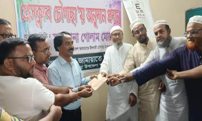 চৌগাছায় প্রেস ক্লাবের উন্নয়নে জামায়াতের পক্ষ থেকে অনুদান প্রদান