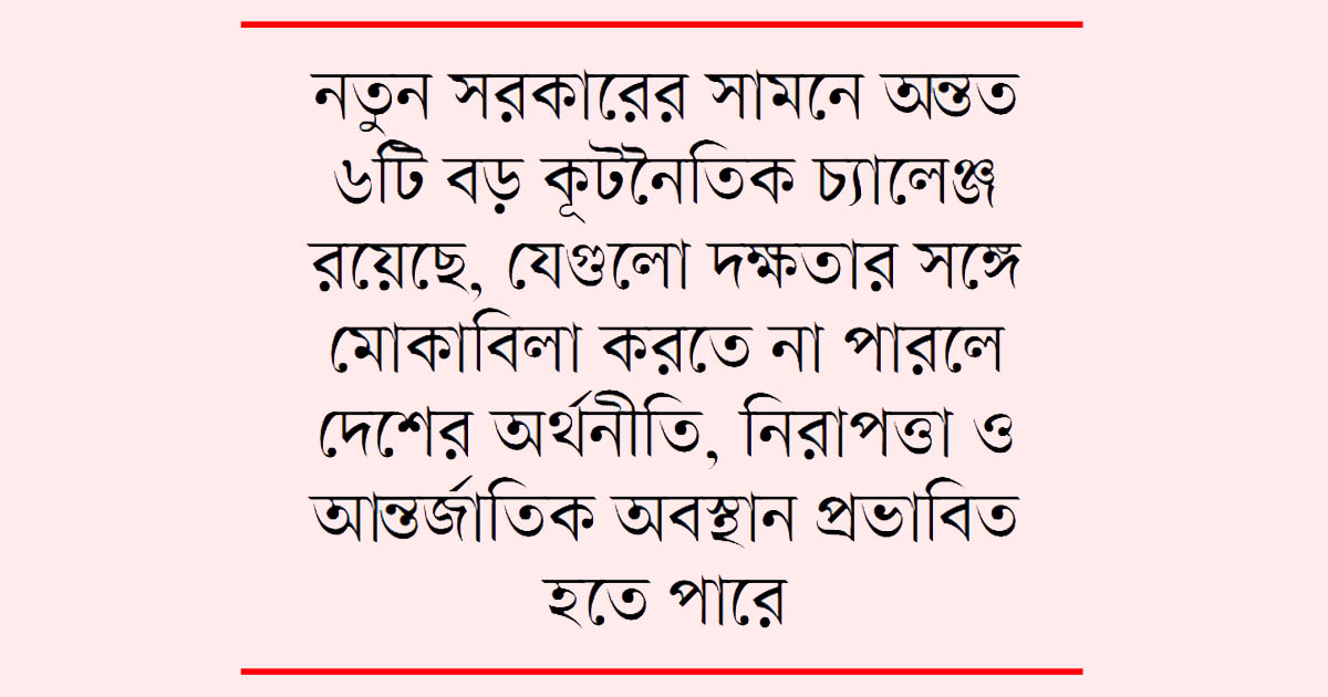 নতুন প্রশাসনের কূটনৈতিক চ্যালেঞ্জ