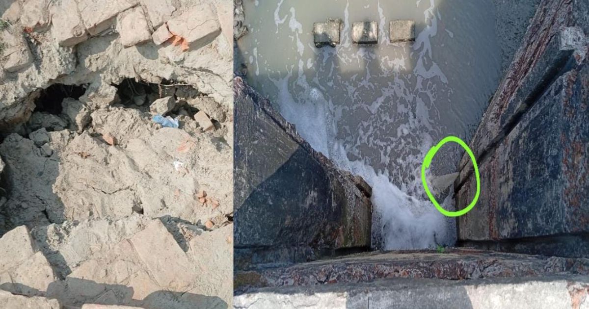 কয়রায় নদীর চাপে দুর্বল স্লুইস গেট, বাড়ছে ধসের আশঙ্কা