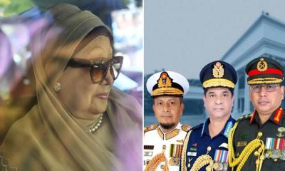 খালেদা জিয়াকে দেখতে হাসপাতালে তিন বাহিনীর প্রধান