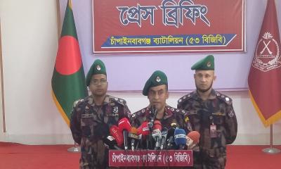 চাঁপাইনবাবগঞ্জে মাঠে থাকবে ১৫ প্লাটুন বিজিবি