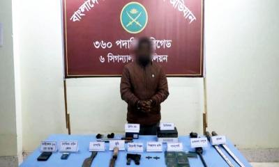 দিরাইয়ে বিদেশি পিস্তলসহ নিষিদ্ধ ছাত্রলীগের সন্ত্রাসী উজ্জ্বল গ্রেপ্তার